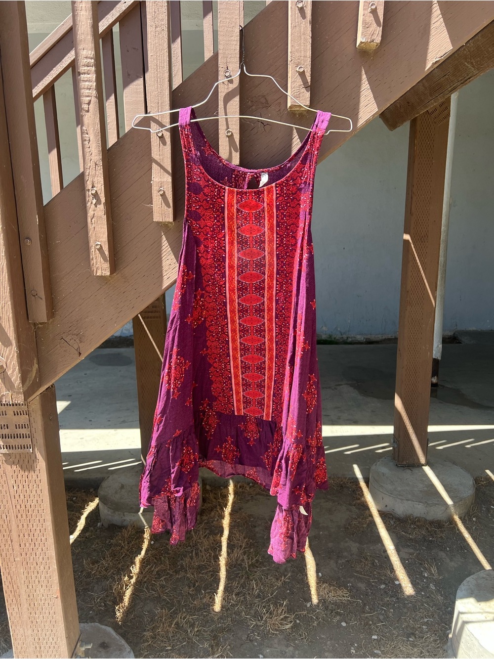 Free People Purple Dress with Red Floral Print - Picture 3 of 7